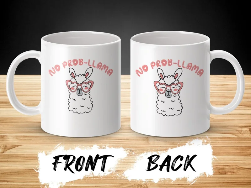 No Prob Llama Mok, Grappige Lama Mok, Schattige Alpaca Geschenk, Lama Cadeau, Mok voor dierenliefhebbers, Koff