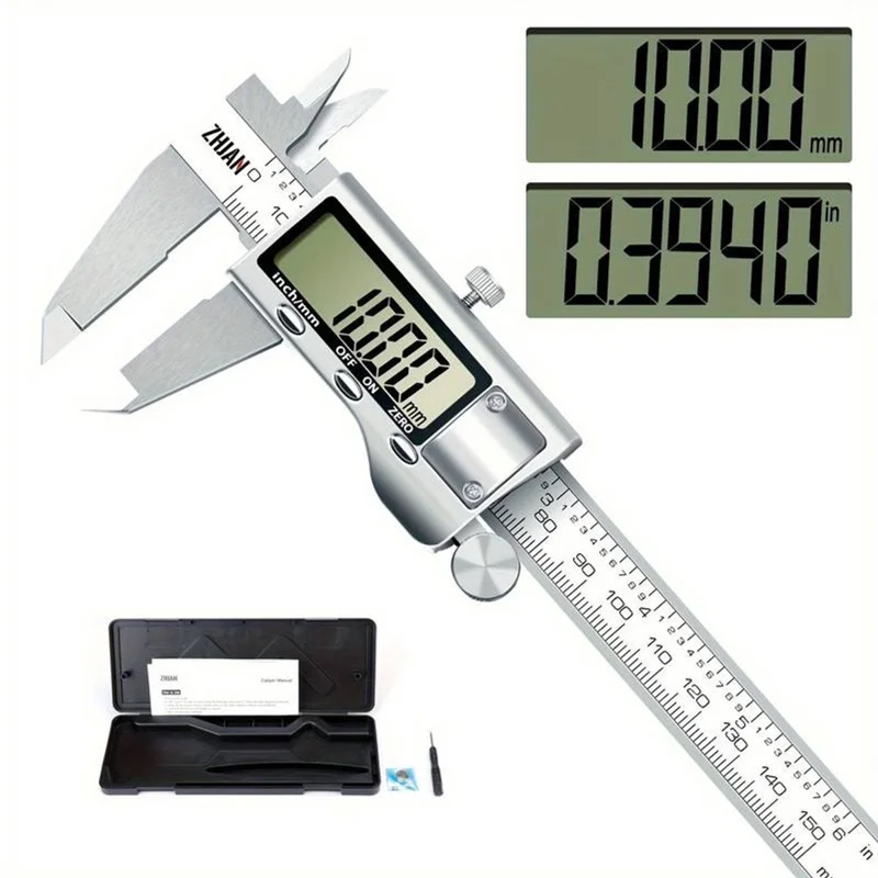 Digitale Schuifmaat 150mm - Rvs - Extra batterijen - Opbergcase