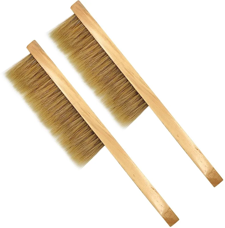 2 stuks Bijenborstel met Houten Handvat & Paardenhaar - Reinigingsborstel voor Imkeruitrusting & Honingbijenko