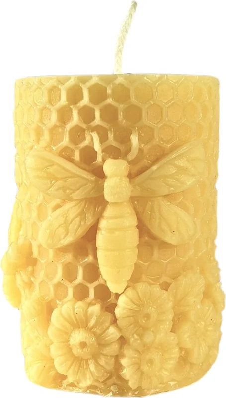 Bijenwas Kaarsen Honingraat 7cm X 5cm - Ambachtelijke Bijenwaskaarsen - Homemade Kaarsen - Honingbij Design - 