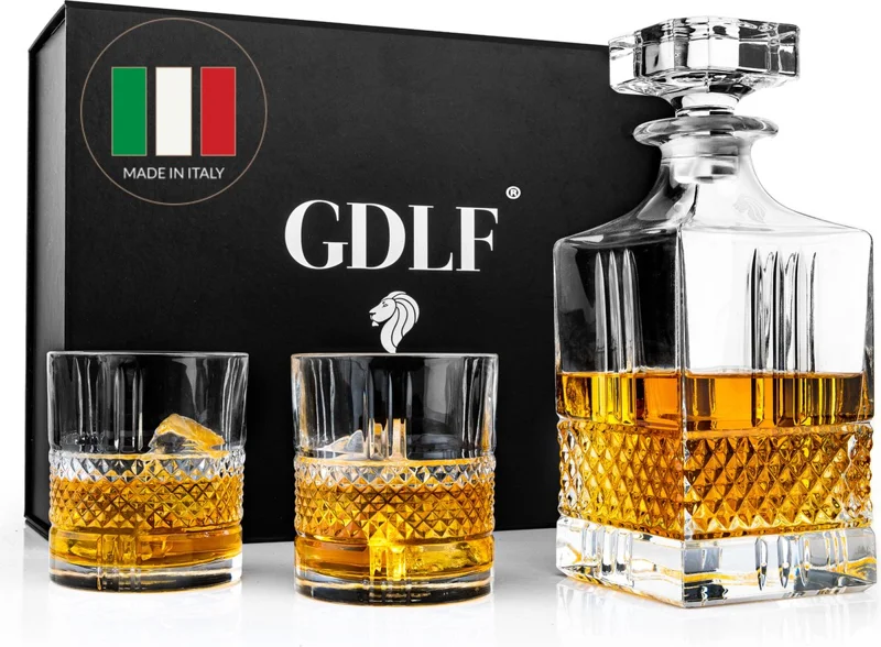 GDLF® Whiskey Set Superior in een Prachtige Geschenkdoos | Luxe Whiskey Set | Hoogwaardig Lood-Vrij Kristal | 