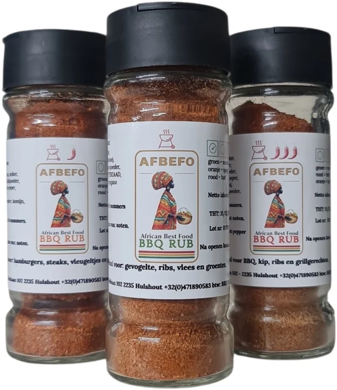 AFBEFO® African Grill Box BBQ Cadeauset (3 x 50g) – 100% Pure Afrikaanse Barbecue Rubs – Mild, Spicy & Hot – Z