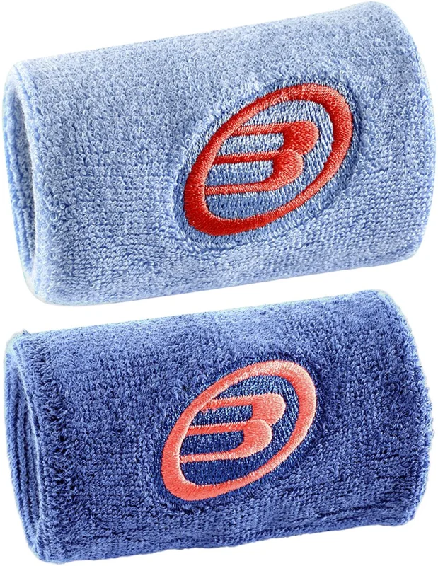 Bullpadel zweetbandjes zweetbanden pols 2x Padel Licht/donker blauw padel tennis