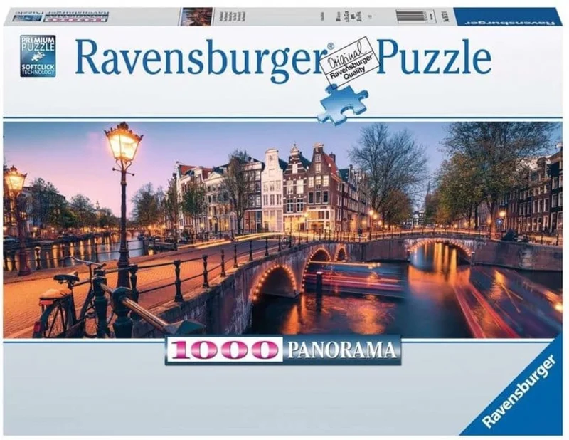 Ravensburger puzzel Amsterdam by Night - legpuzzel 1000 stukjes.