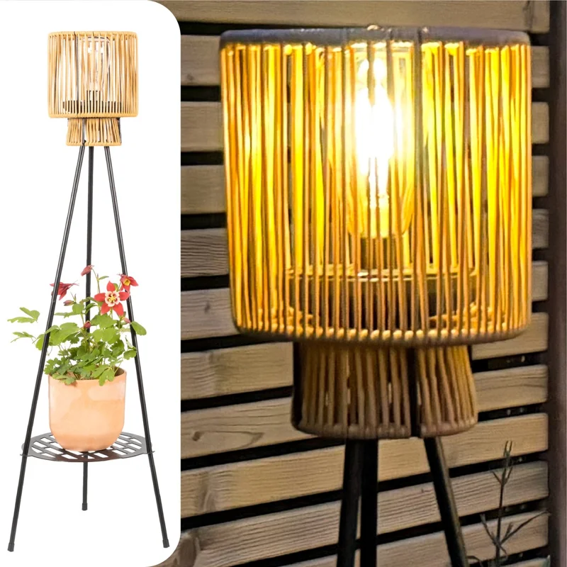 Gadgy Solar Tuinverlichting Staande Lamp Terras - Buitenlamp Zonne Energie Balkon & Tuin - Driepoot Tuinlamp L