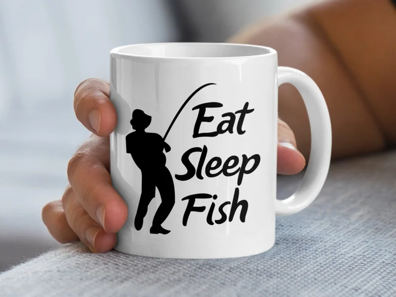 Eat Sleep Fish Mug, Visserij Cadeau, Grappige Visser Mok, Vissen Liefhebber Mok, Nieuwigheid Mok, Koffie Mok,
