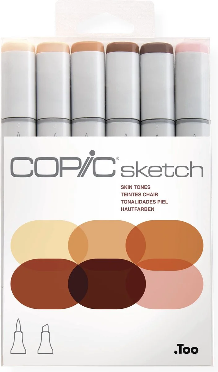 Copic Sketch markers portrait set van 6 als cadeau voor een kunstenaar