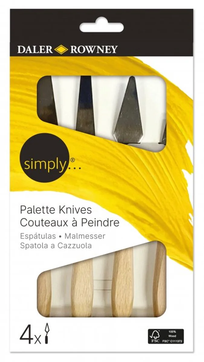 Daler Rowney paletmessen set van 4 als cadeau voor een kunstenaar
