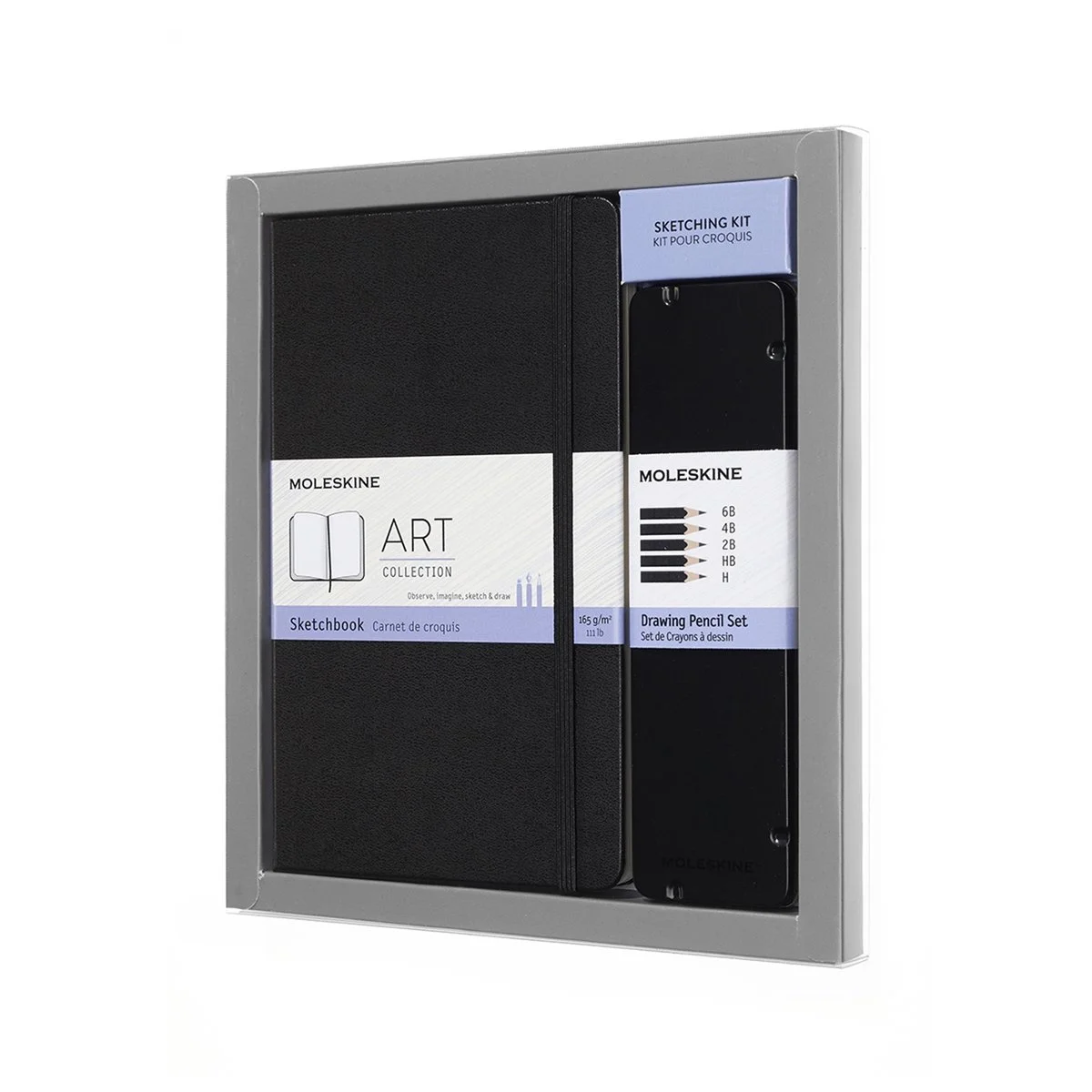 Moleskine Art bundel met groot schetsboek en schetspotloden als cadeau voor een kunstenaar
