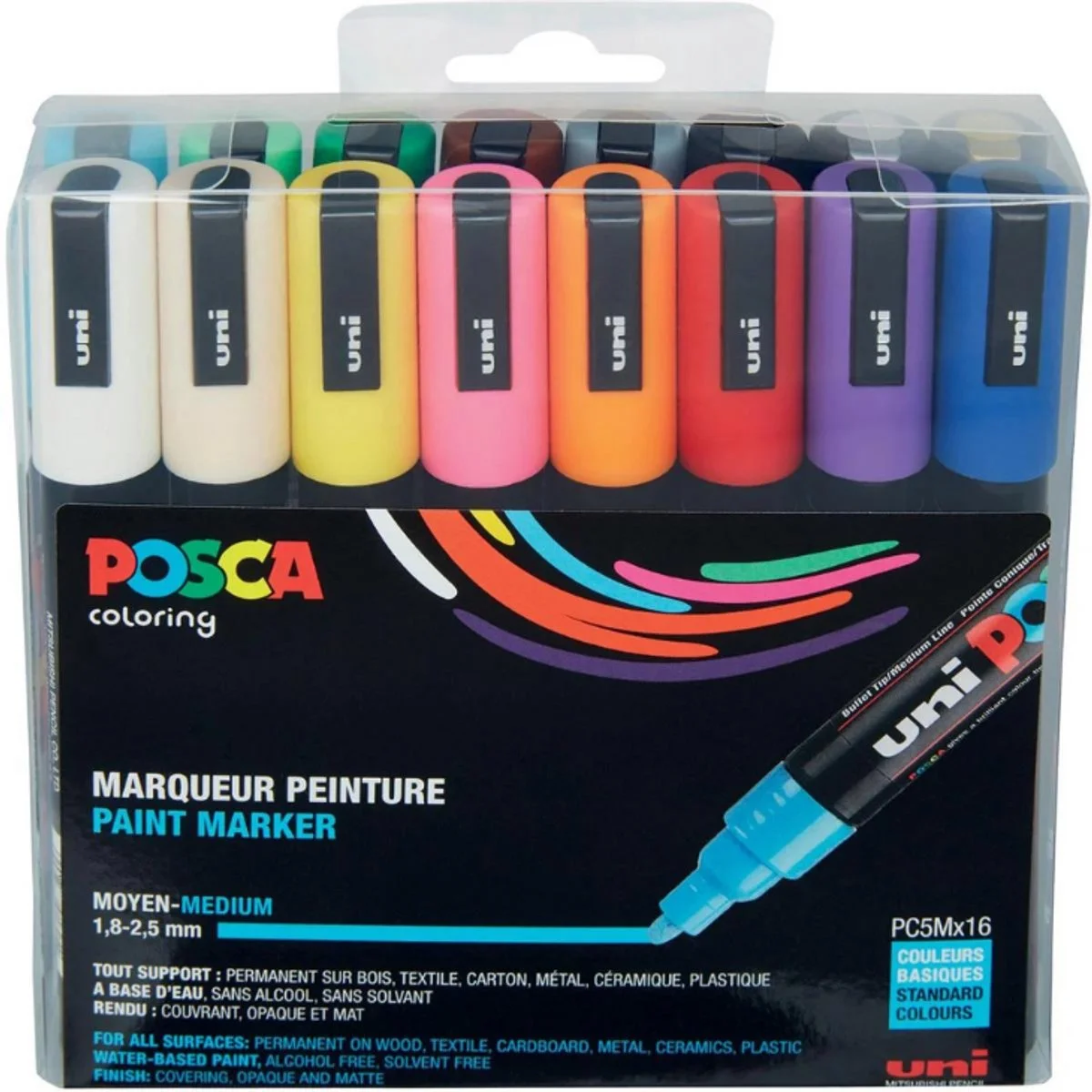 Posca PC-5M verfstiften set van 16 kleuren als cadeau voor een kunstenaar