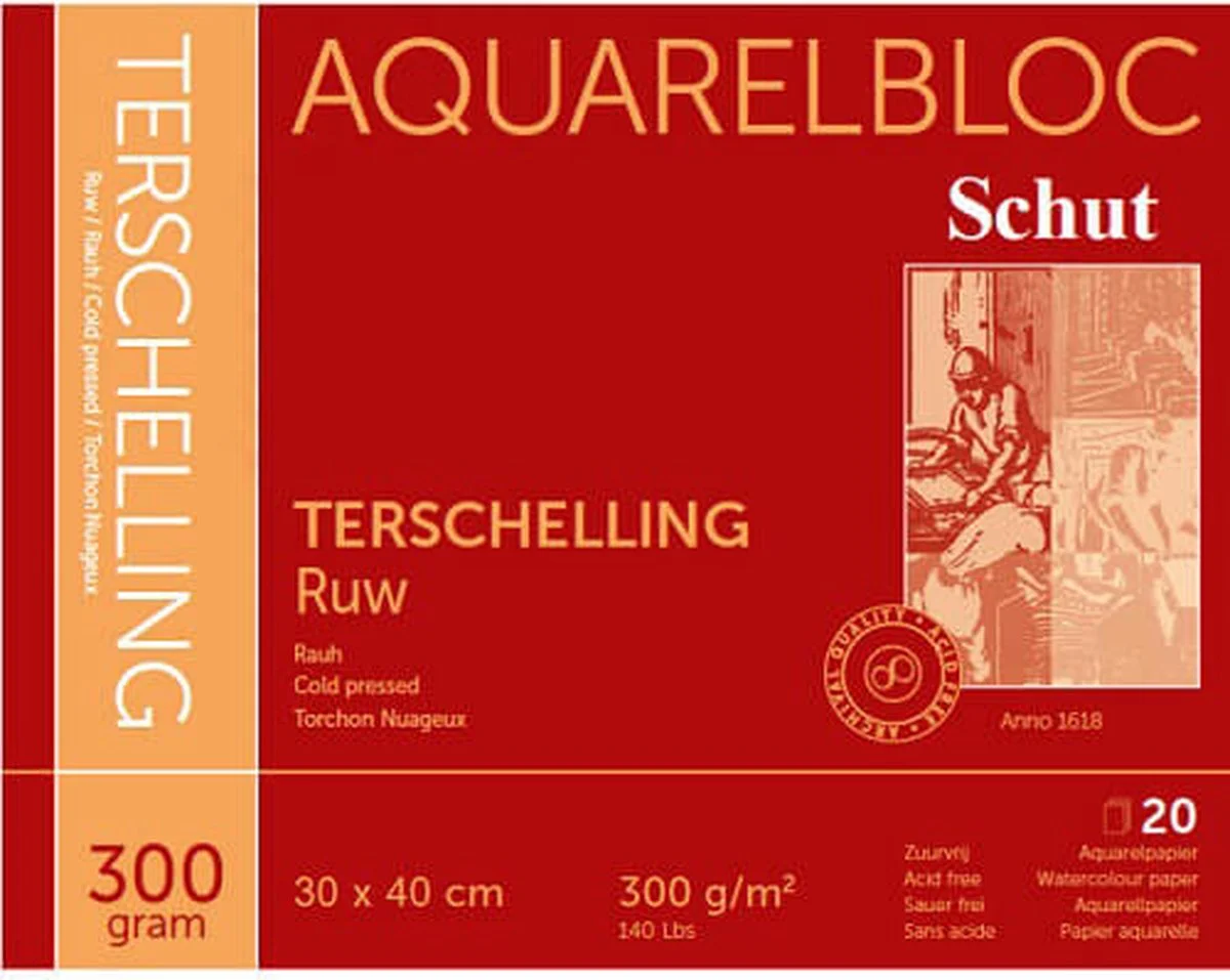 Schut Terschelling ruw aquarelblok 300 gram als cadeau voor een kunstenaar