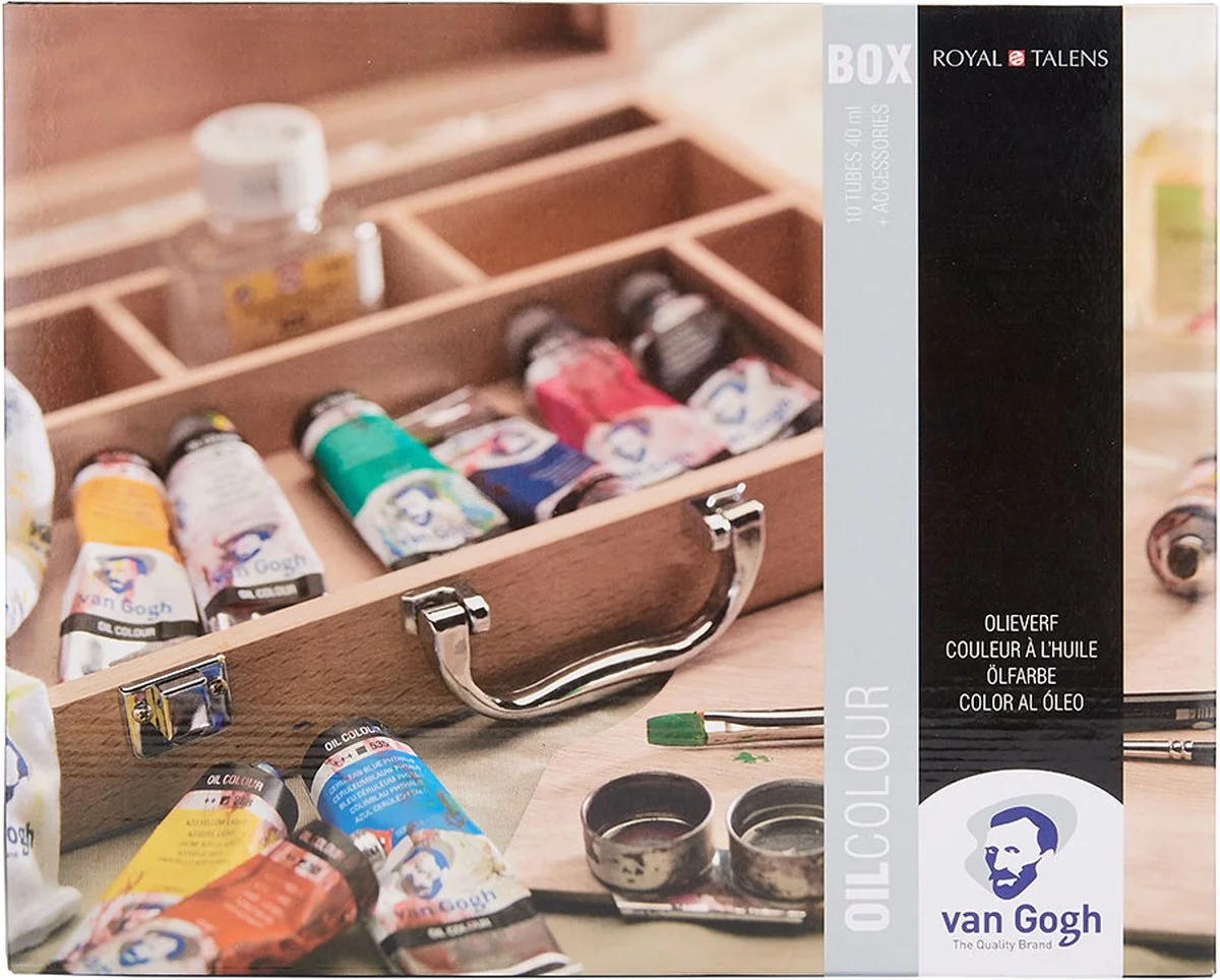 Van Gogh olieverf kist Basic met 10 kleuren als cadeau voor een kunstenaar
