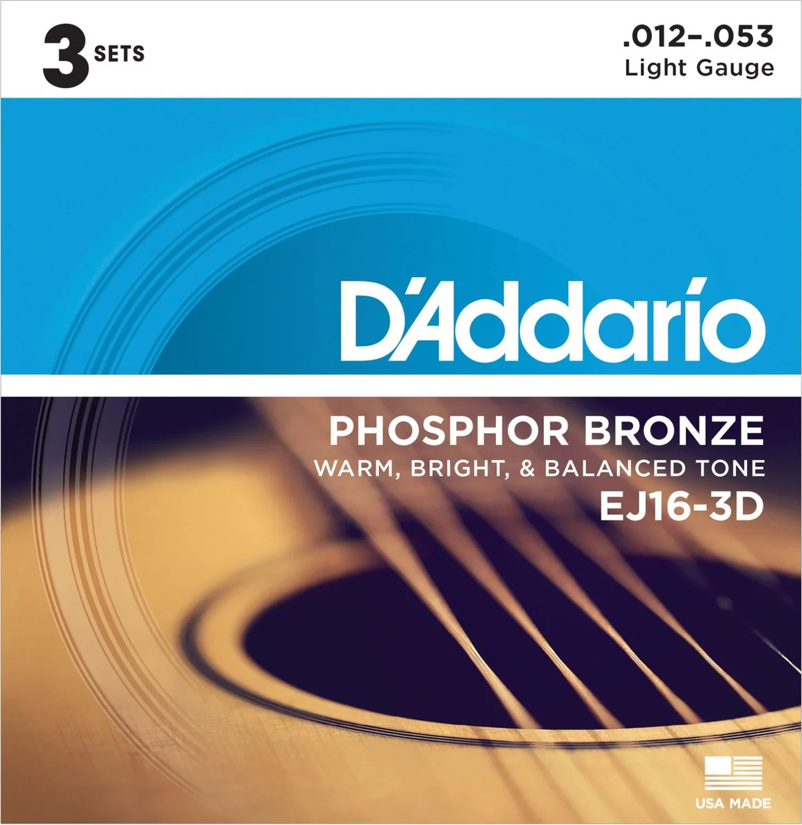 D'Addario EJ16 akoestische gitaarsnaren 3-pack als cadeau voor gitaarleraar