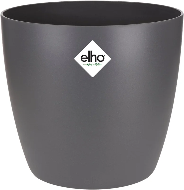 Elho Brussels Rond Bloempotten - Plantenpotten voor Binnen - 100% Gerecycled Plastic - Set van 3 - Ø 16, 18, 2