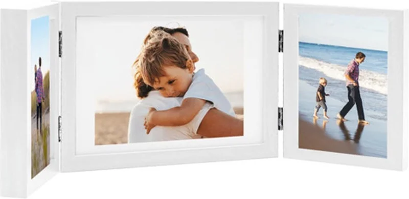 vidaXL - Fotolijst - drieluik - 28x18 - cm+2x(13x18 - cm) - wit