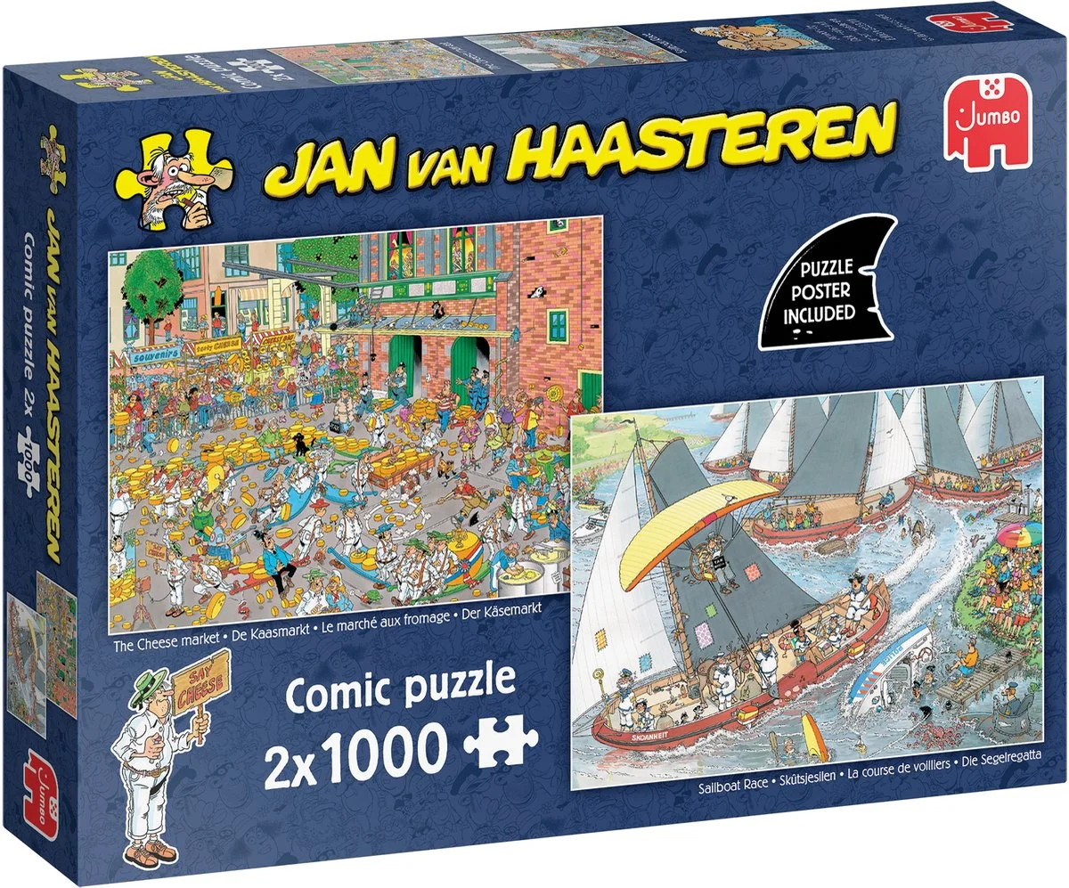 Jan van Haasteren Hollandse Tradities: De Kaasmarkt & Skûtsjesilen - Puzzel 2x1000 stukjes volwassenen - Legpu