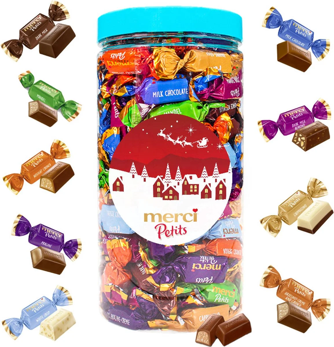 merci Petits chocolade kerstcadeau 700 gram voor schoonouders