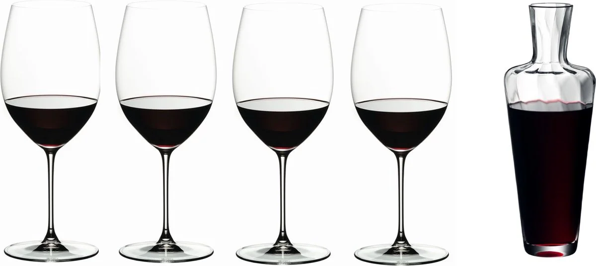 Riedel Veritas rode wijnglazen met decanteerkaraf als kerstcadeau voor schoonouders