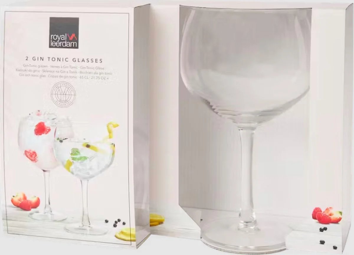 Royal Leerdam gin-tonicglazen set van 2 als sinterklaas cadeau tot 20 euro
