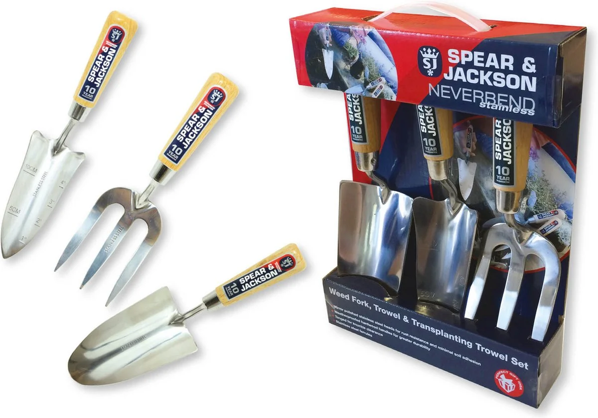 Spear & Jackson plant set RVS gepolijst 3 delig - tuingereedschap set - cadeau voor vrouw - cadeau voor man- 3